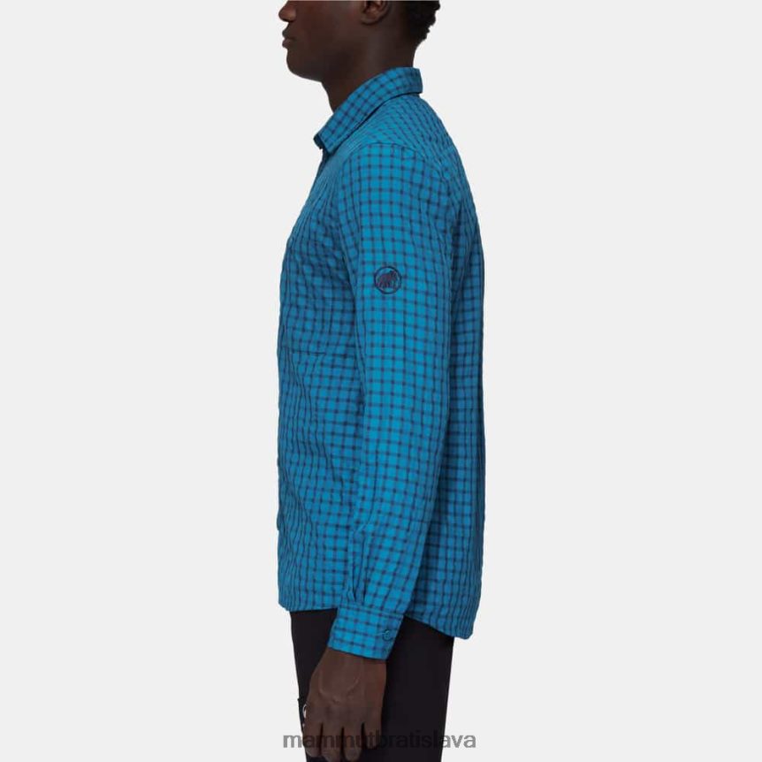 sk Mammut oblečenie muži lenni košeľa s dlhým rukávom hlboký ľad-morský T4LB6J916