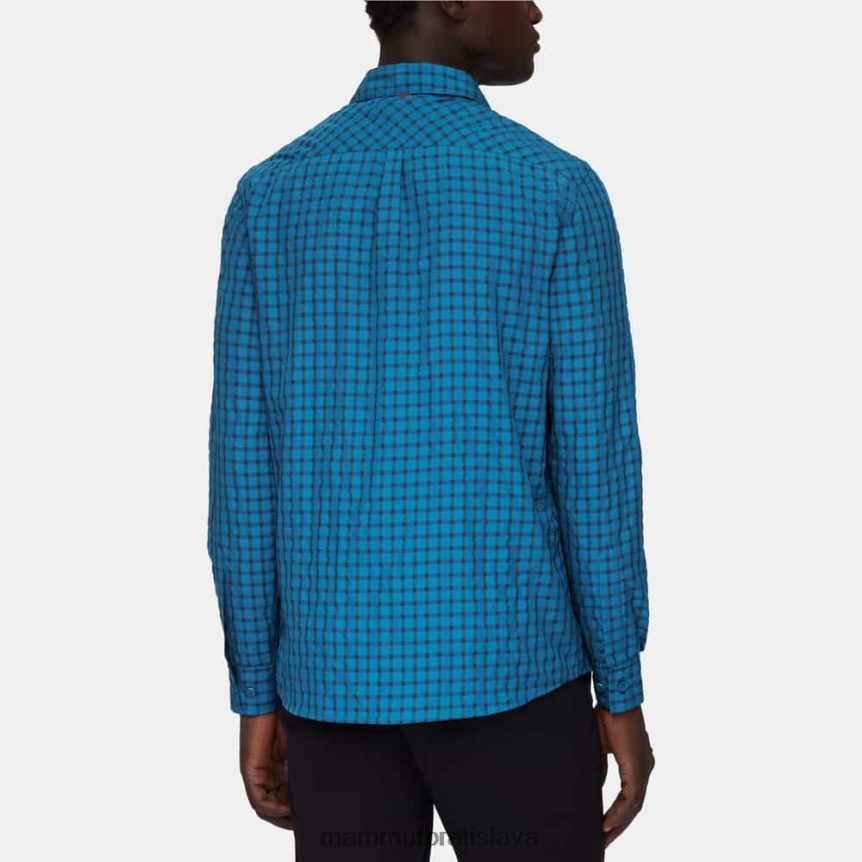 sk Mammut oblečenie muži lenni košeľa s dlhým rukávom hlboký ľad-morský T4LB6J916