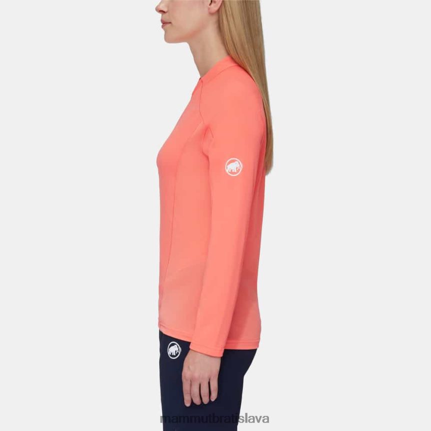 sk Mammut oblečenie ženy aenergy fl polovičný zips s dlhým rukávom lososovo-terakotová T4LB6J135
